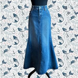 Mermaid Denim Blue Asphalt Maxi Skirt (9)